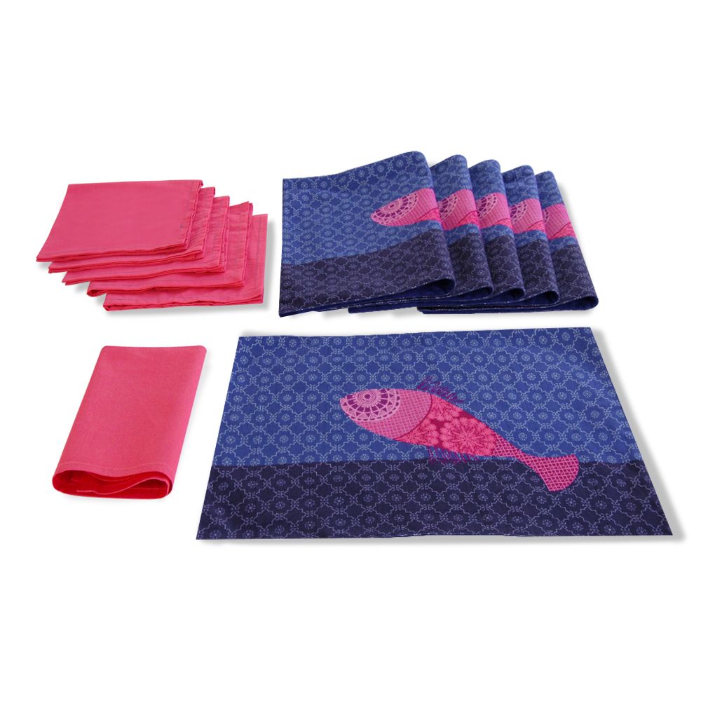 Colourful Fish Table Mat and Napkin(Set of 6)