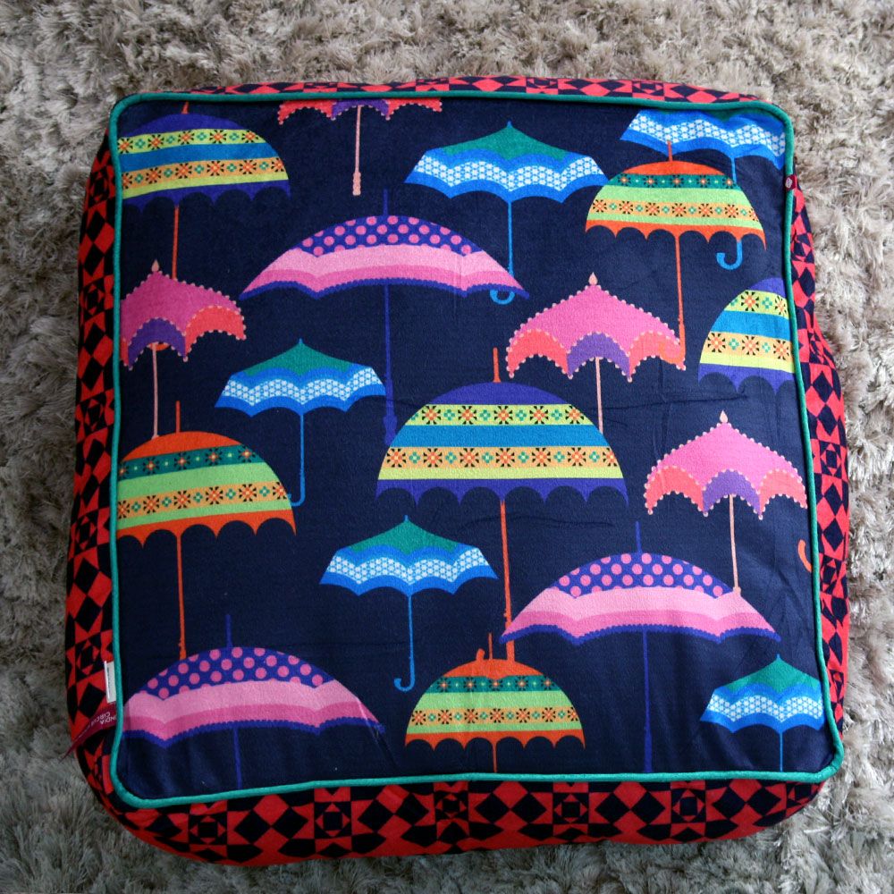 Jalebi Umbrellas Floor Cushion Cover