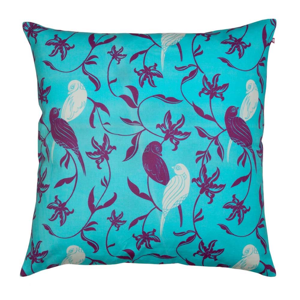 Chirping Birds Blue Cushion Cover