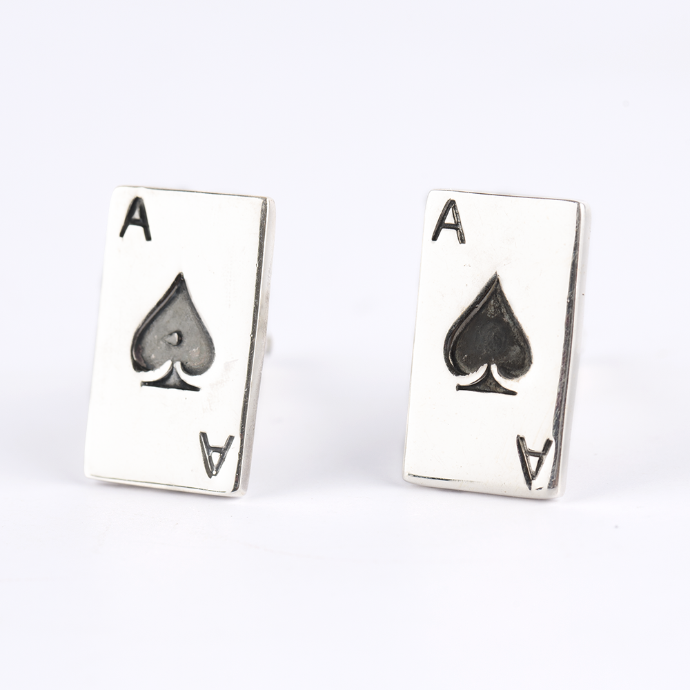 Poker Silver Cufflinks