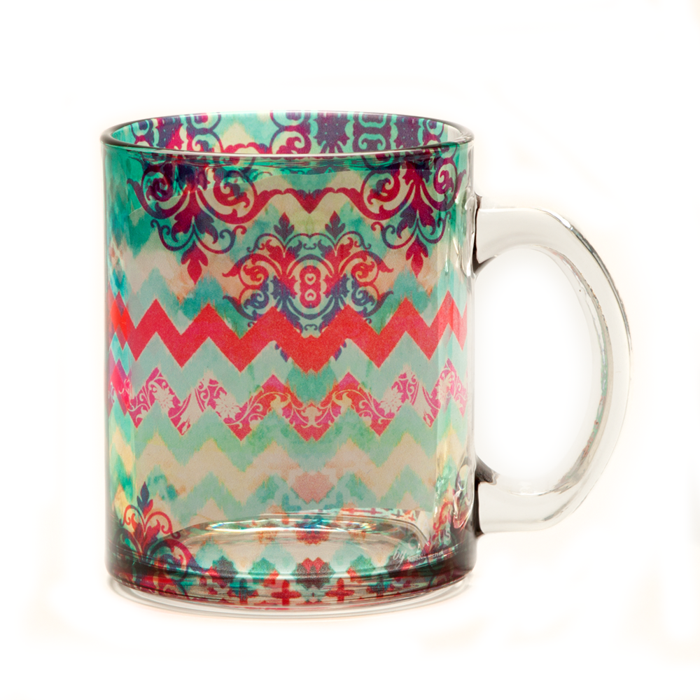 Colorful Streamer Glass Mug