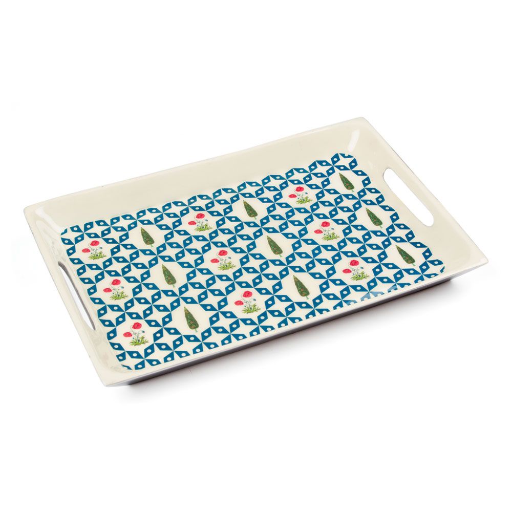 Flowers and Ferns Rectangle Serving Platter