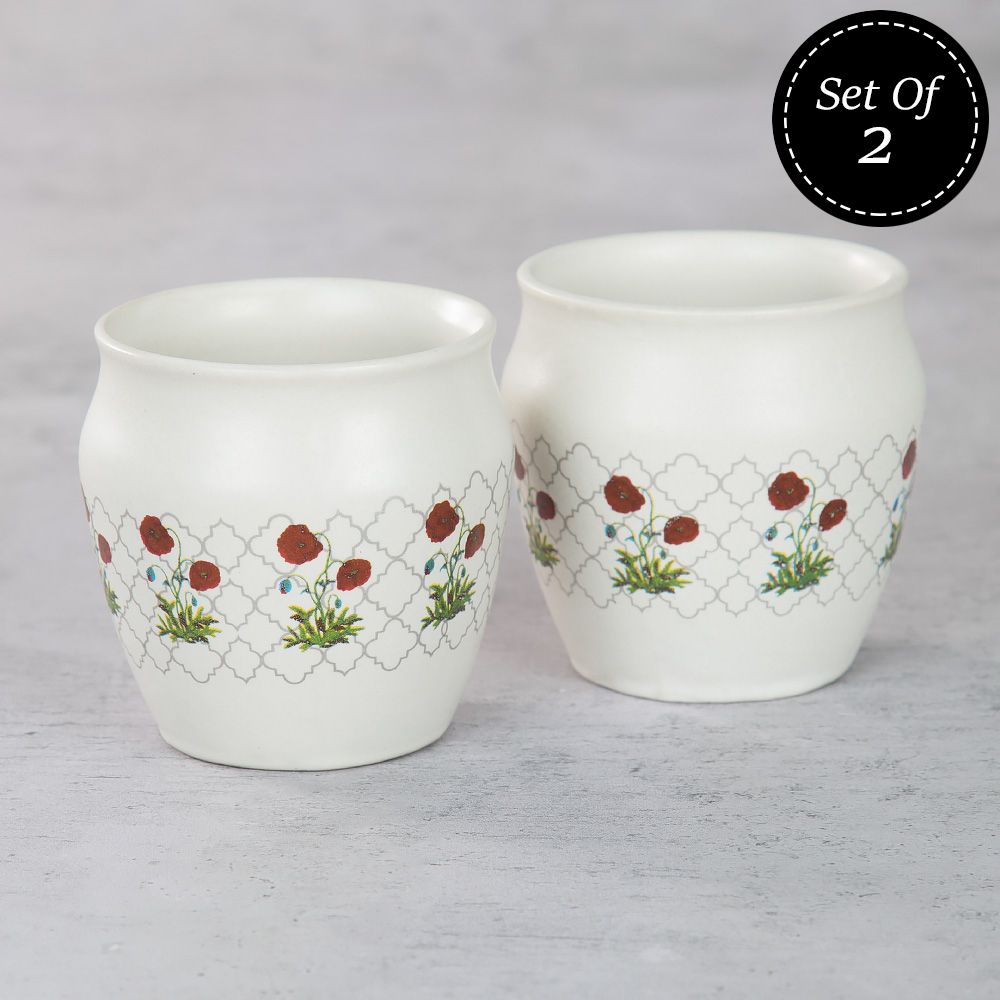 Floral Twinkles Kullad (Set of 2)