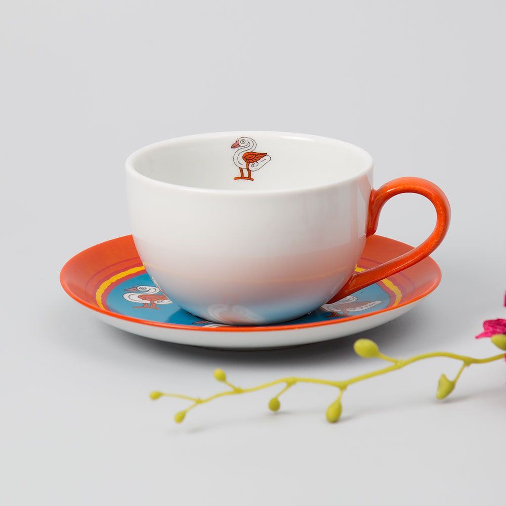 Tangy Applique Cup and Saucer