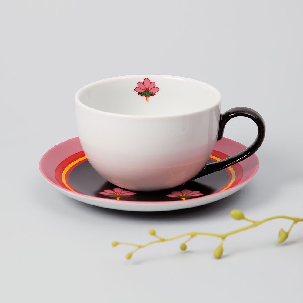 Maple in Pink Cup and Saucer