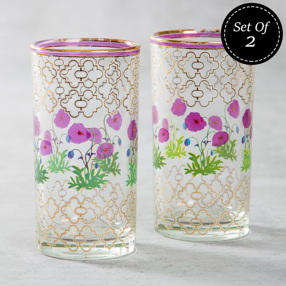 Floral Twinkles Glass Tumbler (Set of 2)
