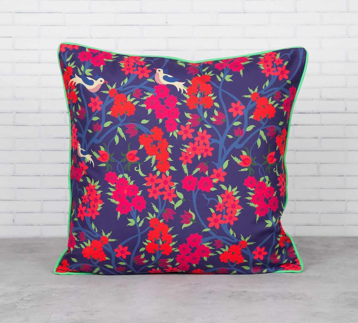Flower Power Satin Blend Cushion Cover