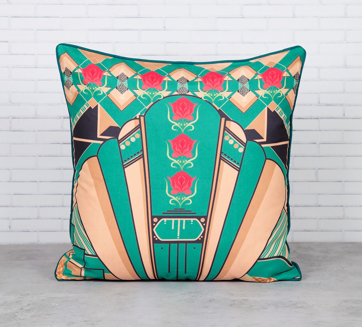 Geometric Chimera Satin Blend Cushion Cover