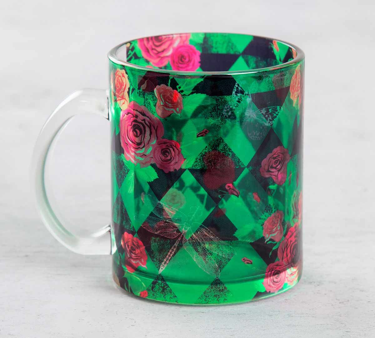 Floral Flutter Glass Mug