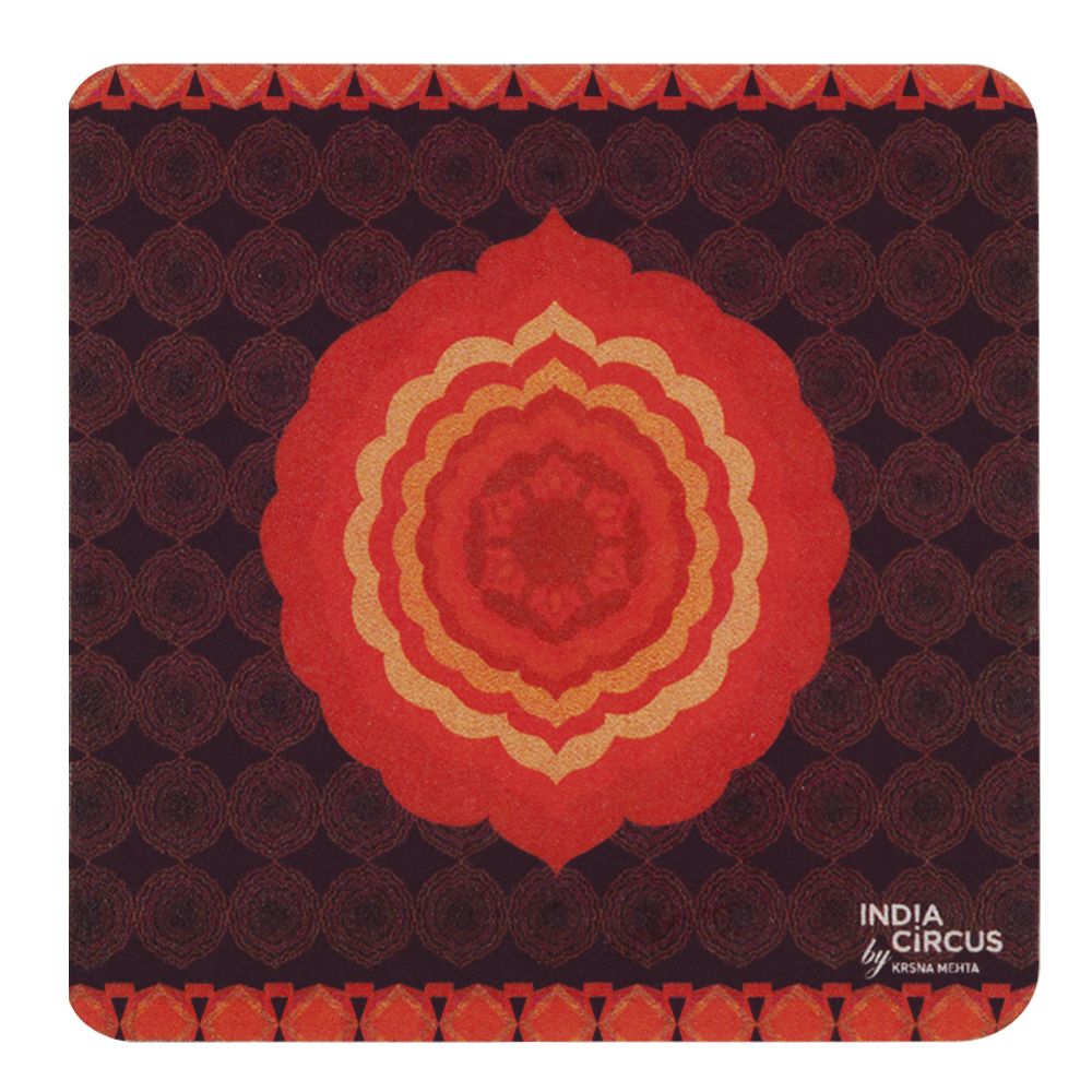 Flaming Flower Rubber Coasters - (Set of 6)