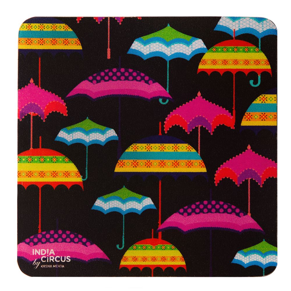 Umbrellas Rubber Coasters - (Set of 6)