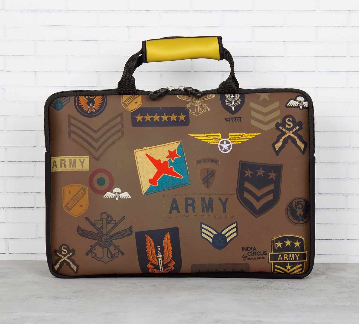 India Circus Army Badges Rush Laptop Sleeve and Bag