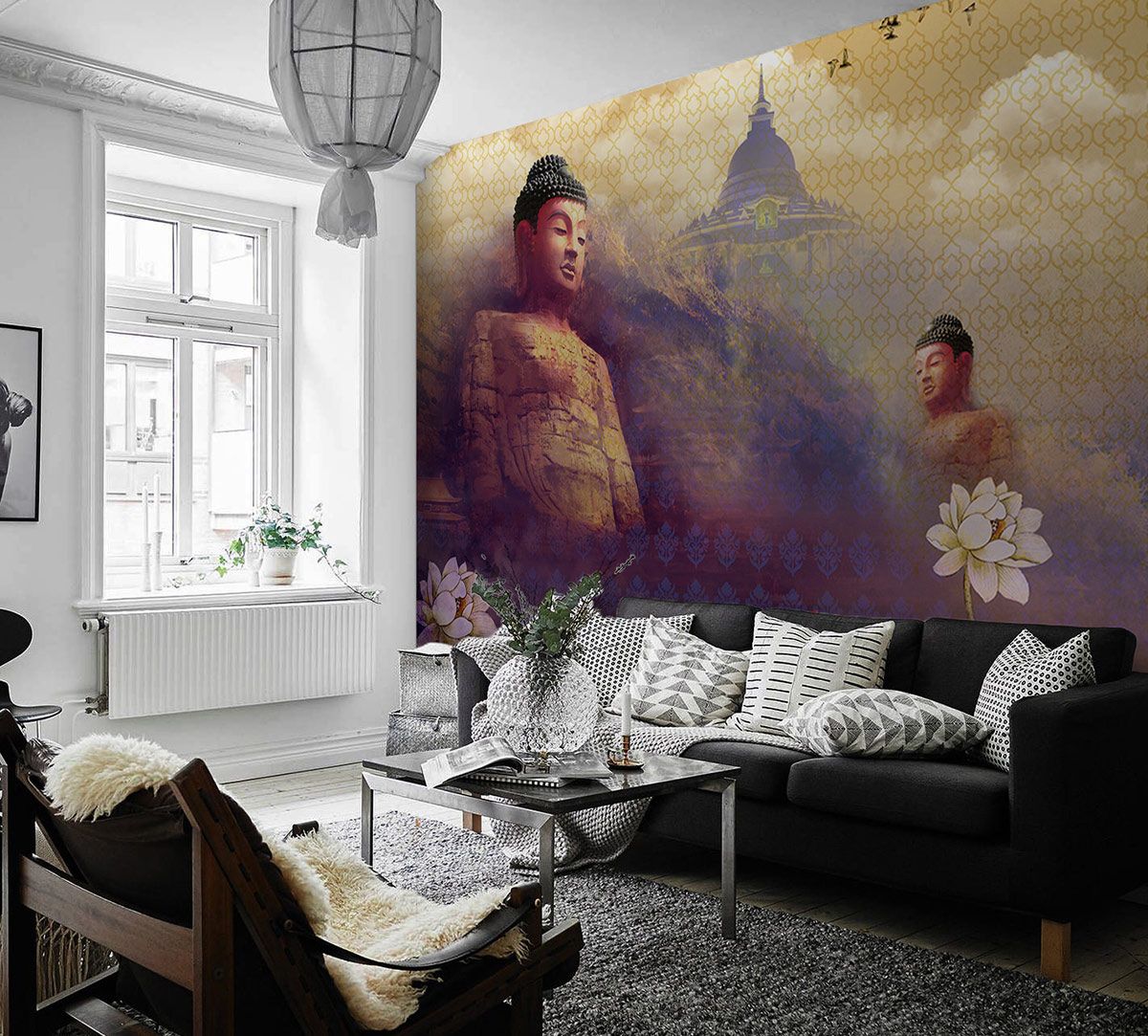 Buddha's Heart Sutra - Warm Wallpaper - Wallpaper for Wall - Wall Decor -  Home Decor