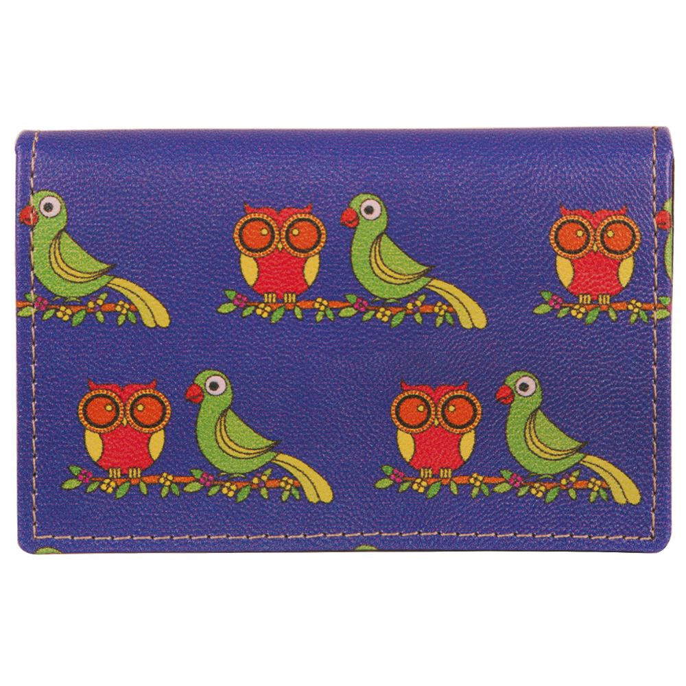 Funky Owl & Parrot Visiting Card Pouch