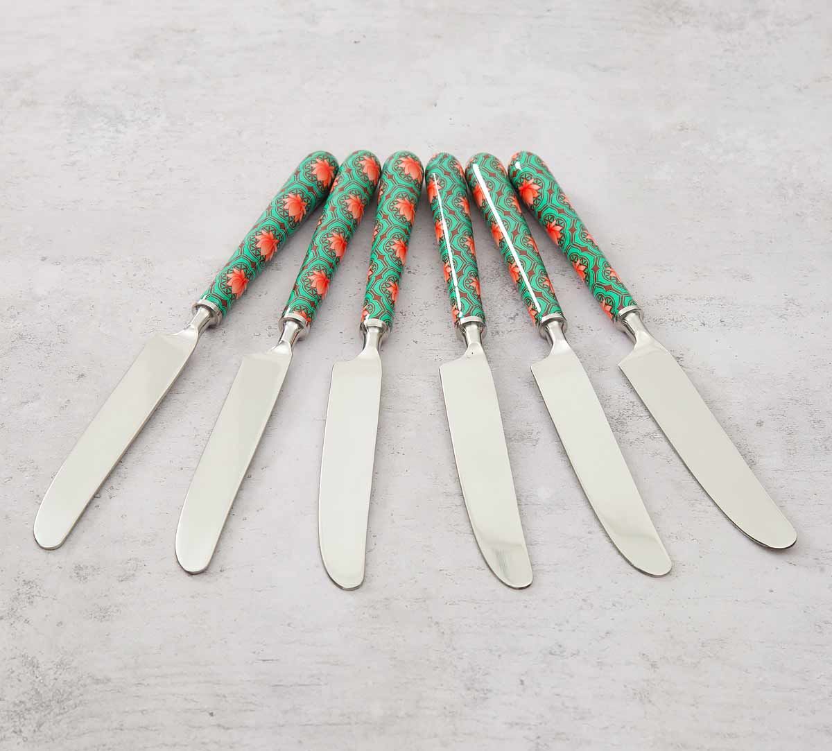 India Circus Abstract Lotus Reiteration Butter Knife Set of 6