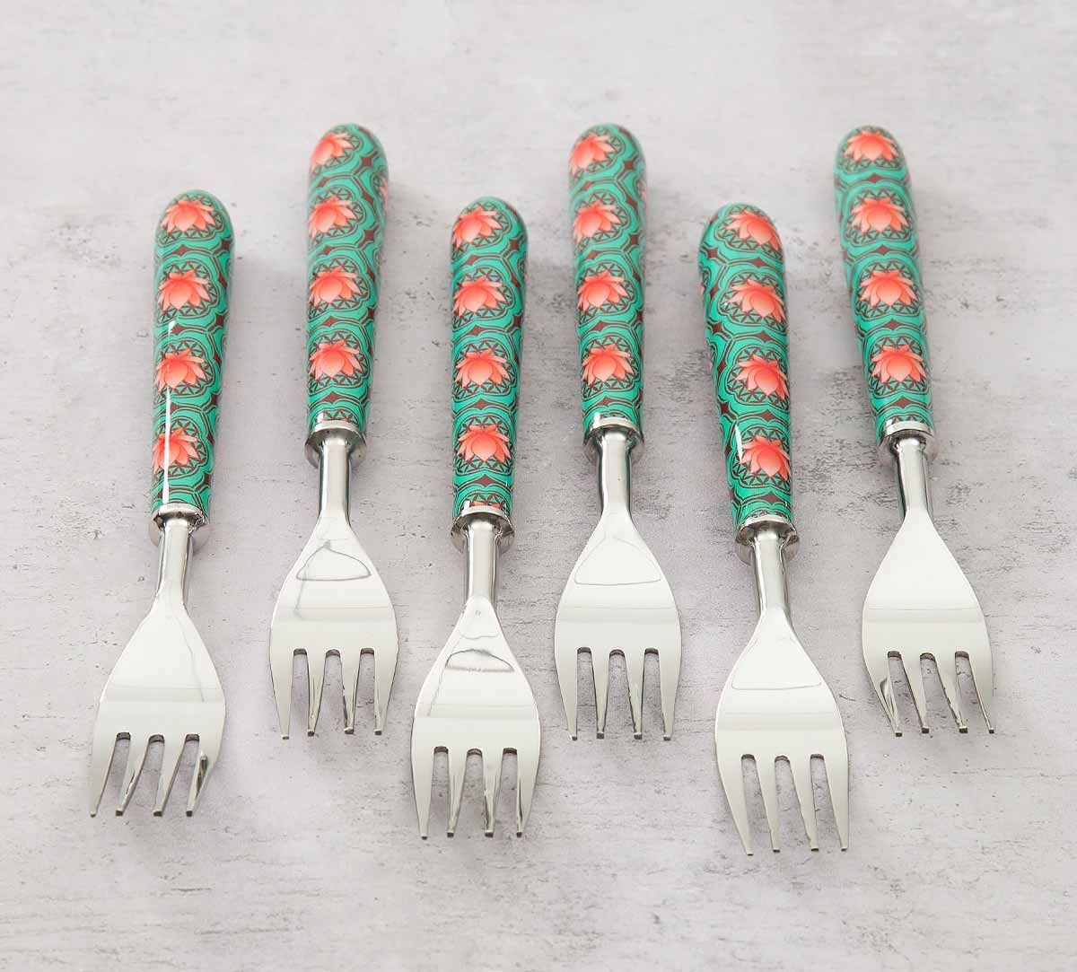 India Circus Abstract Lotus Reiteration Table Fork Set of 6