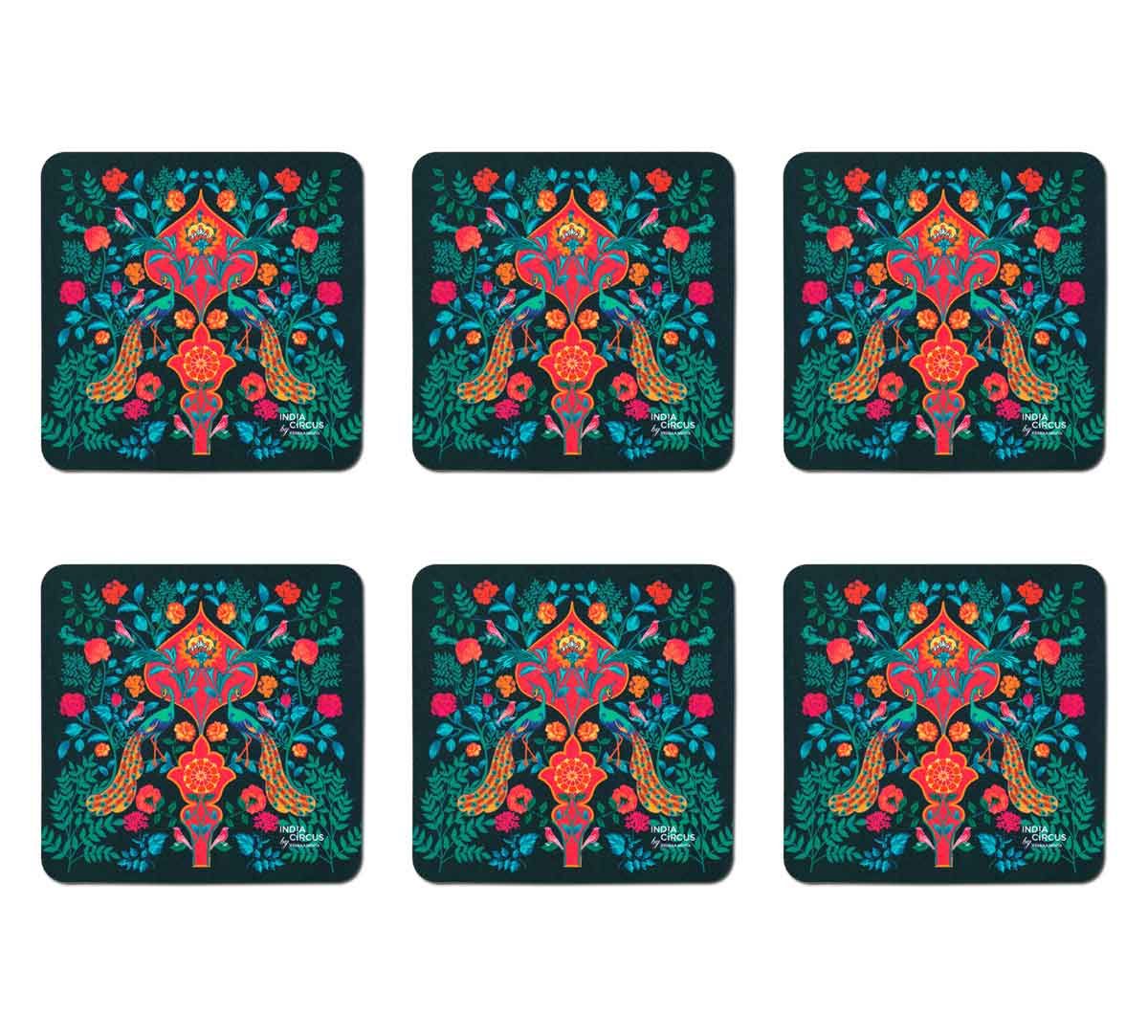 India Circus Birds and Floral Burst Table Coaster