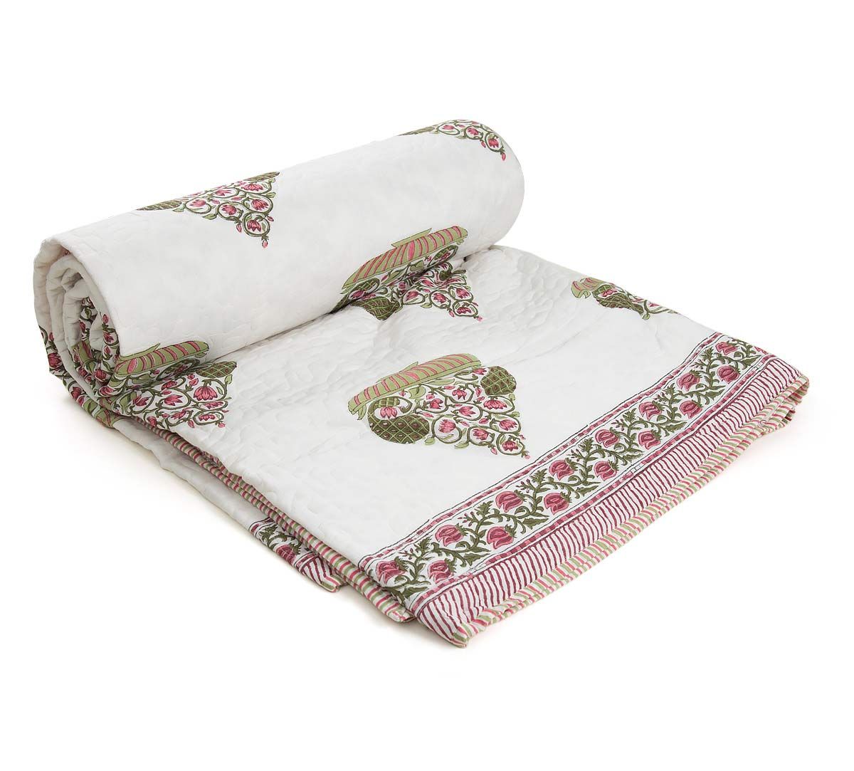 India Circus Blooming Planter Quilted Comforter Set