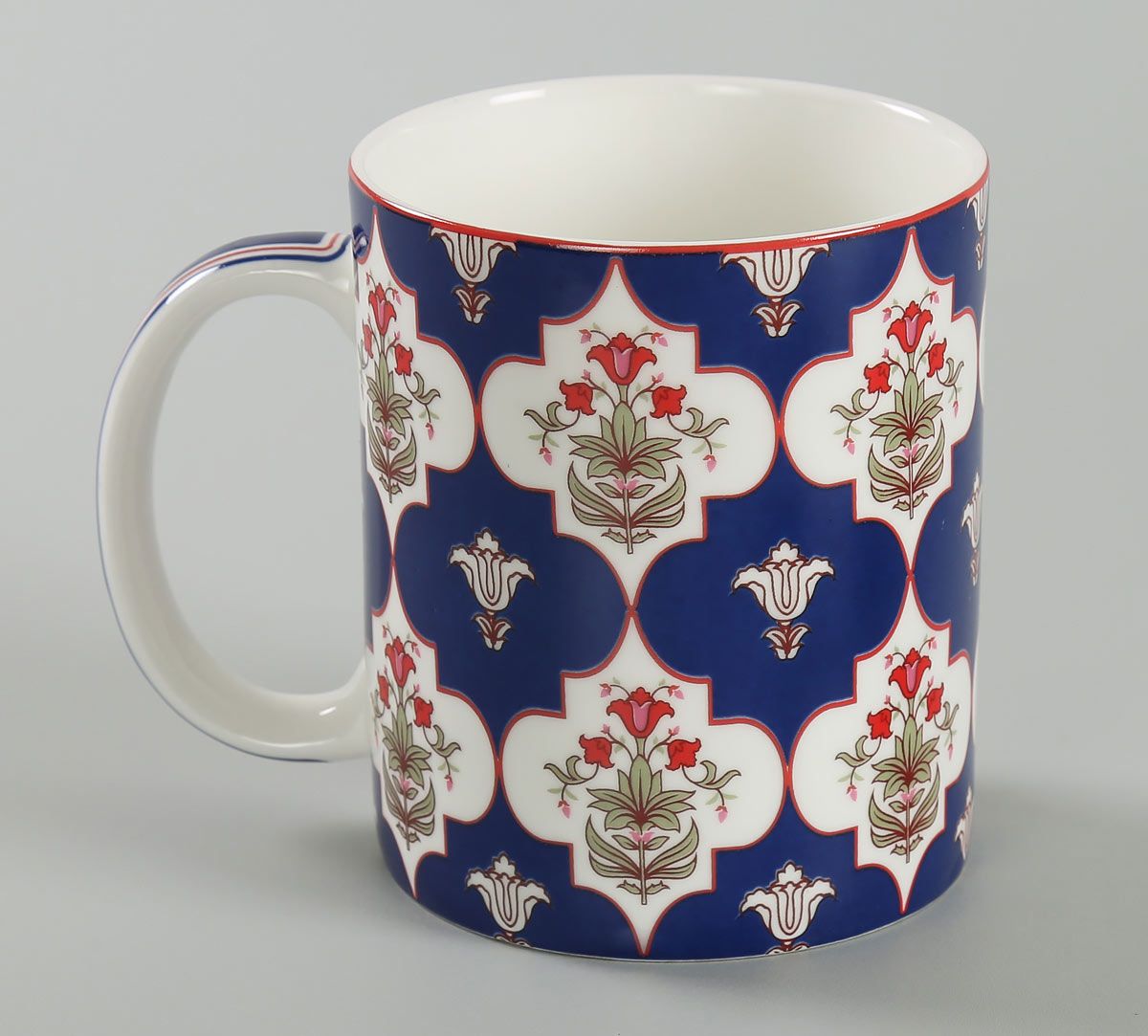 India Circus Blue Lattice Treasures Coffee Mug