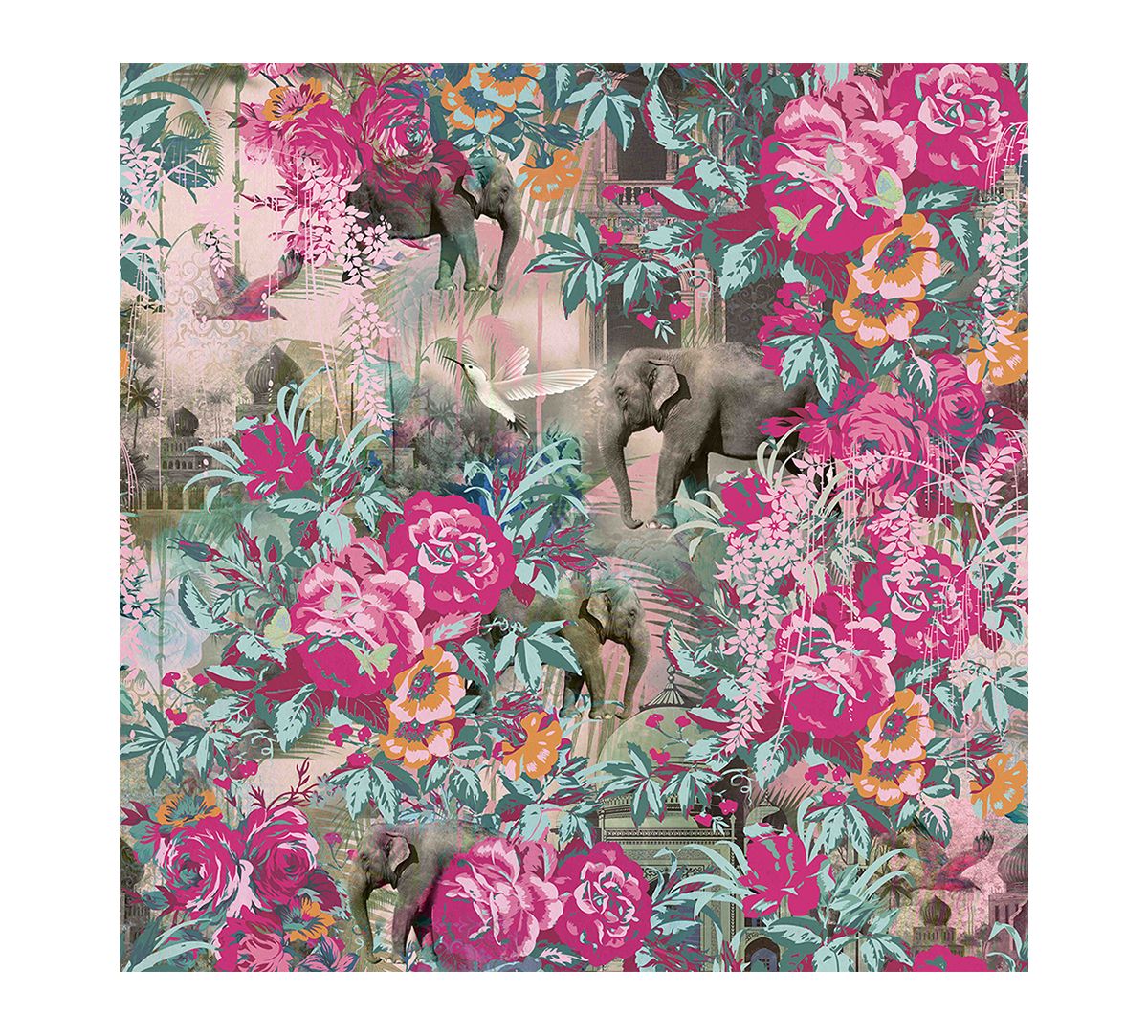 India Circus Blush The Great Indian Collage Wallpaper
