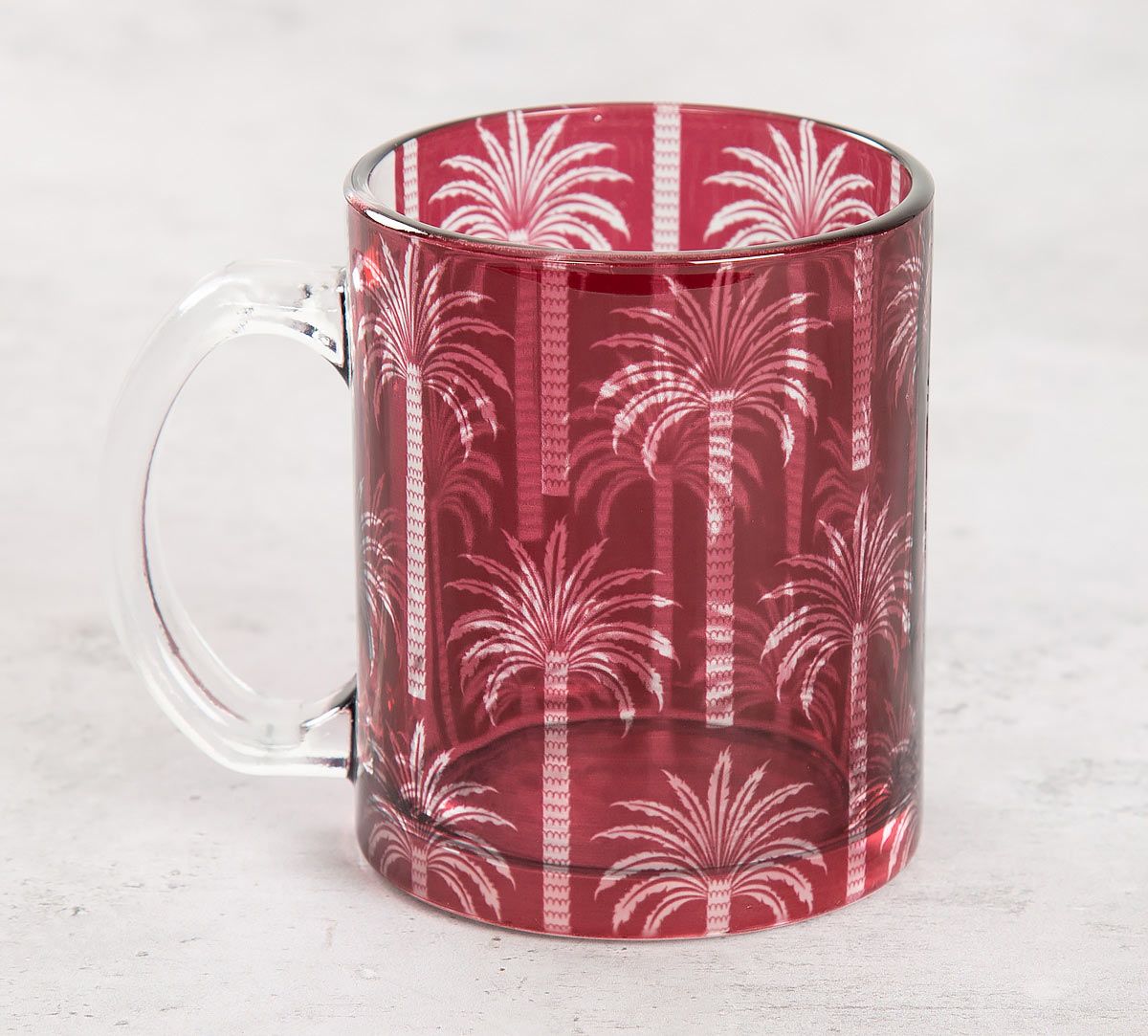 India Circus Blushed Palmeria Glass Mug
