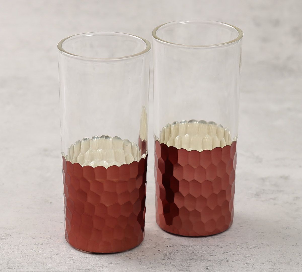 India Circus Bronze Honeycomb Water Glass (Set of 2)
