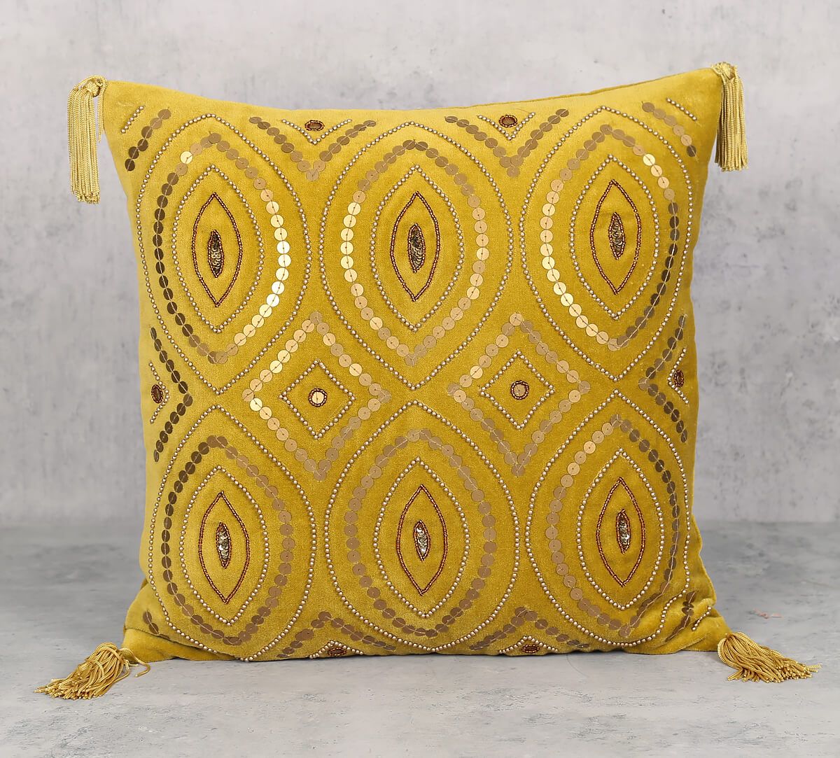 India Circus by Krsnaa Mehta Aureolin Decorated Adorn Cushion Cover