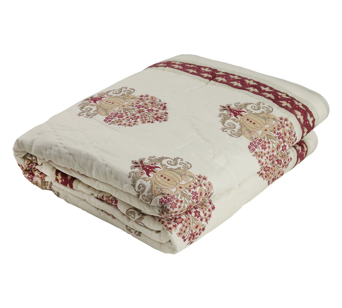 India Circus by Krsnaa Mehta Baroque Floral Single Bed Quilted Rajai