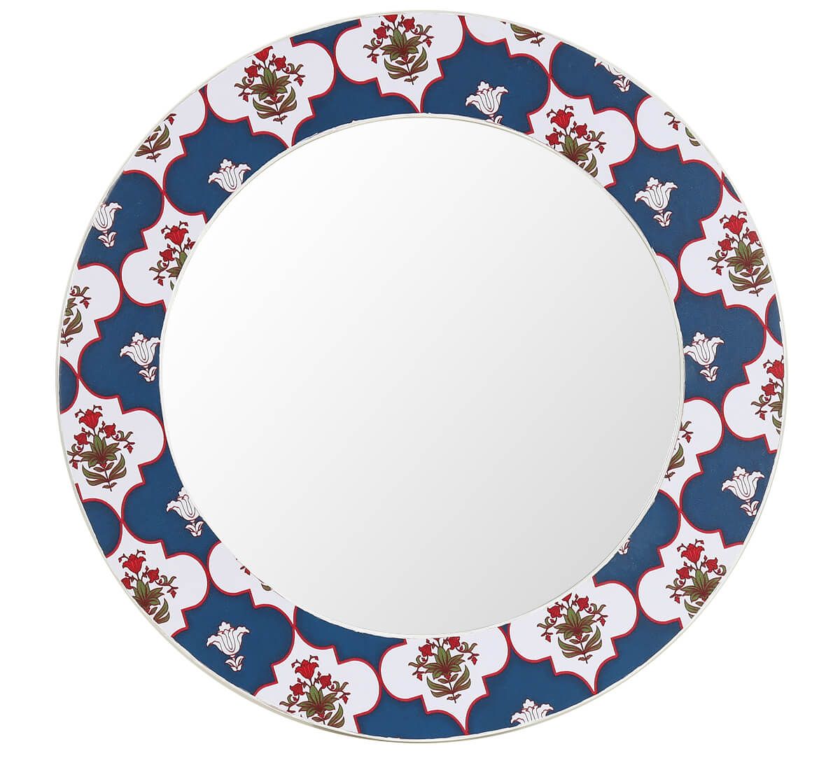 India Circus by Krsnaa Mehta Blue Lattice Treasures Wall Mirror