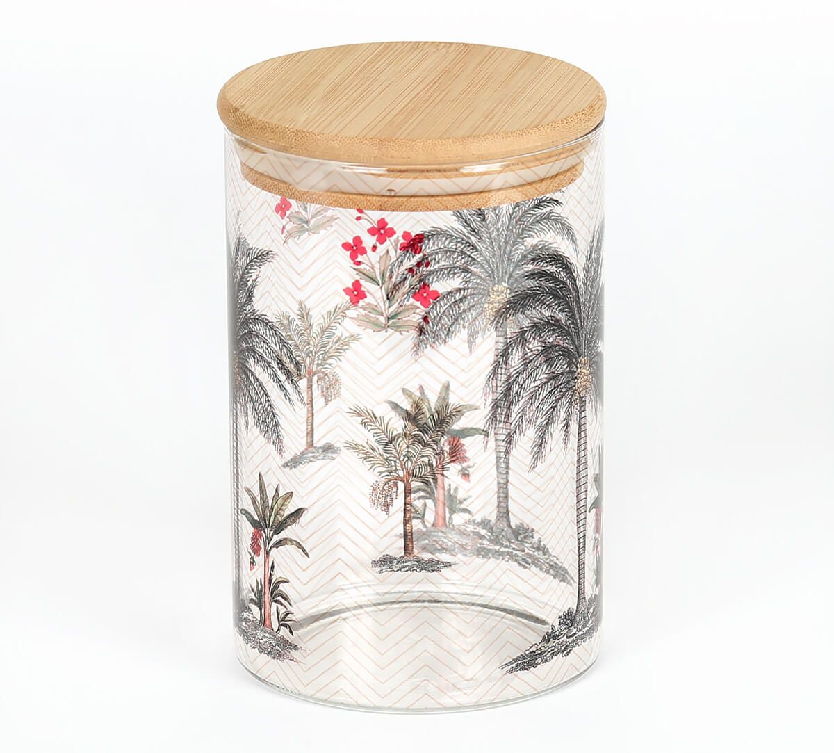 India Circus by Krsnaa Mehta Chevron Palms Glass Jar 1050mL