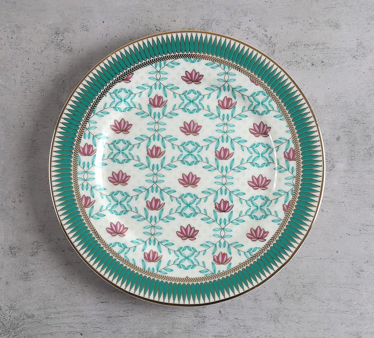 India Circus by Krsnaa Mehta Emerald Blossom Quarter Plate Set of 2