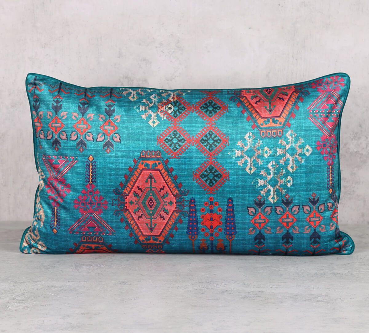 India Circus by Krsnaa Mehta Enchanting Mirage Rectangle Velvet Cushion Cover