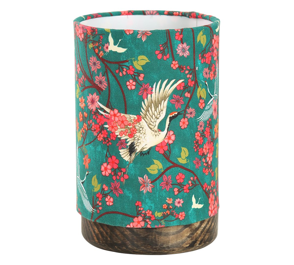 India Circus by Krsnaa Mehta Flight of Cranes Cylindrical Table Lamp