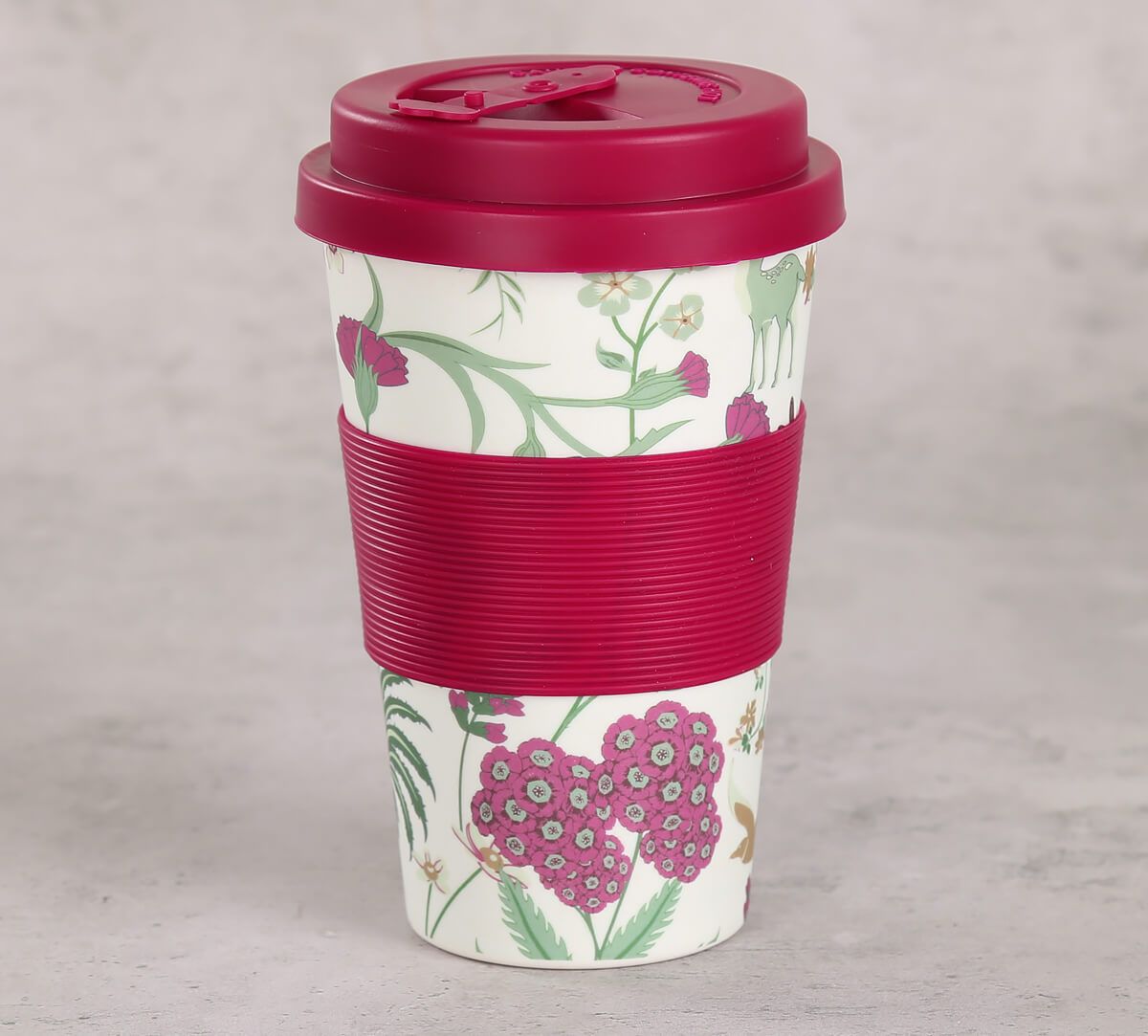 India Circus by Krsnaa Mehta Grey Floral Galore Bamboo Frankie Cup