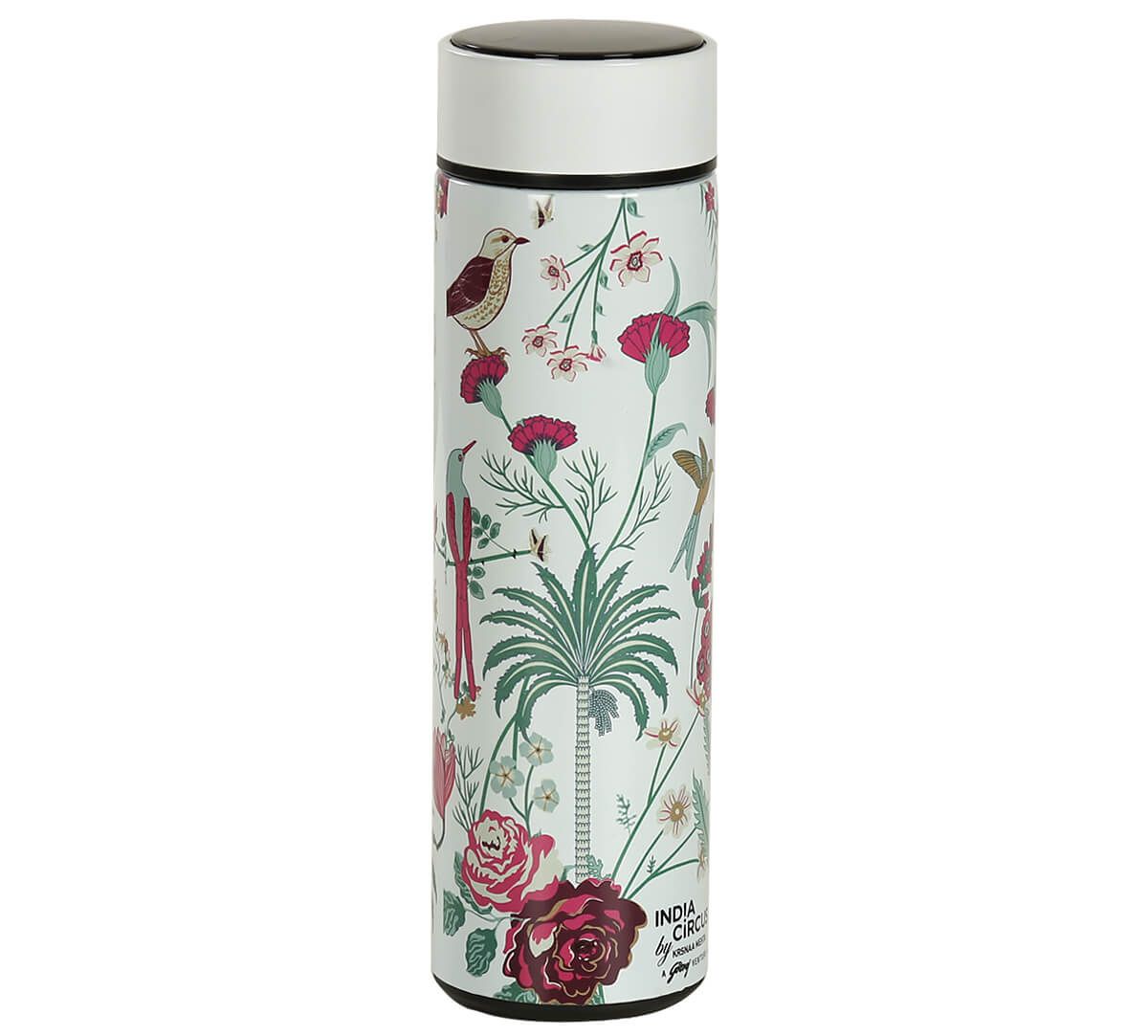 India Circus by Krsnaa Mehta Grey Floral Galore Smart Water Bottle