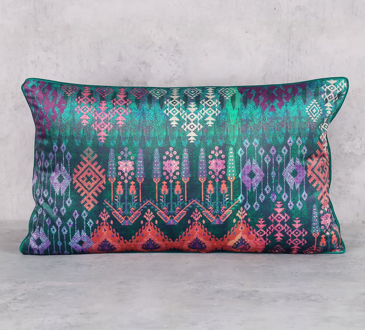 India Circus by Krsnaa Mehta Kaleidoscope Treasures Rectangle Velvet Cushion Cover
