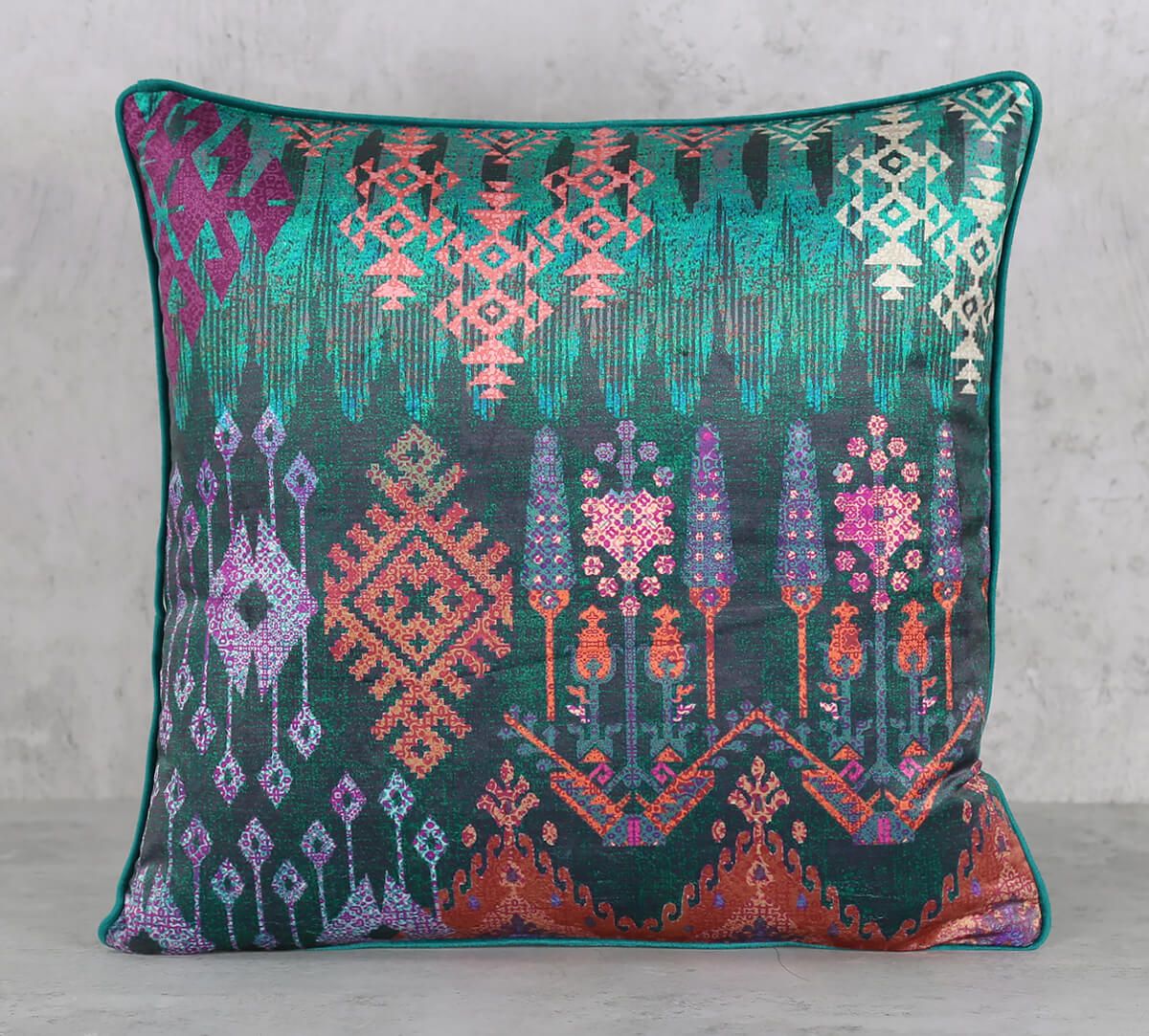 India Circus by Krsnaa Mehta Kaleidoscope Treasures Velvet Cushion Cover
