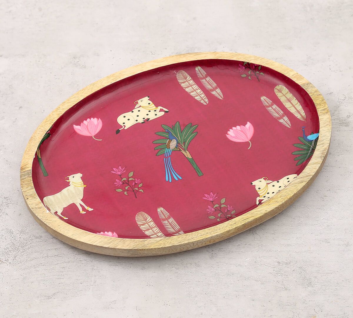 India Circus by Krsnaa Mehta Magenta Biome Mystique Oval Platter