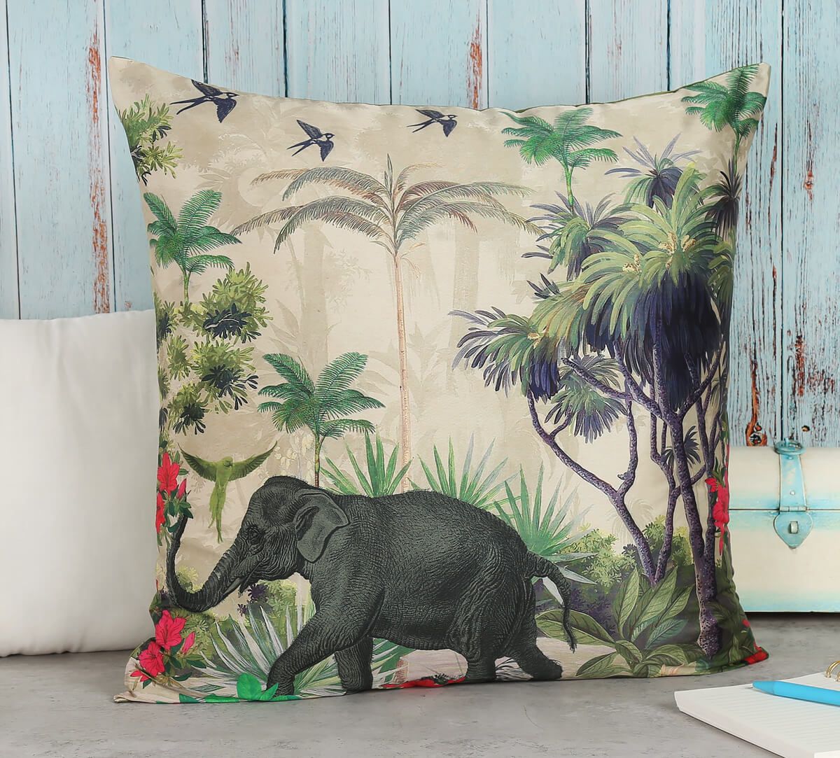 India Circus by Krsnaa Mehta Manoeuvres in the Nature Blended Taf Silk Cushion Cover