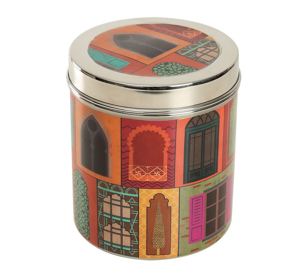 India Circus by Krsnaa Mehta Mughal Doors Reiteration Steel Container Set of 3