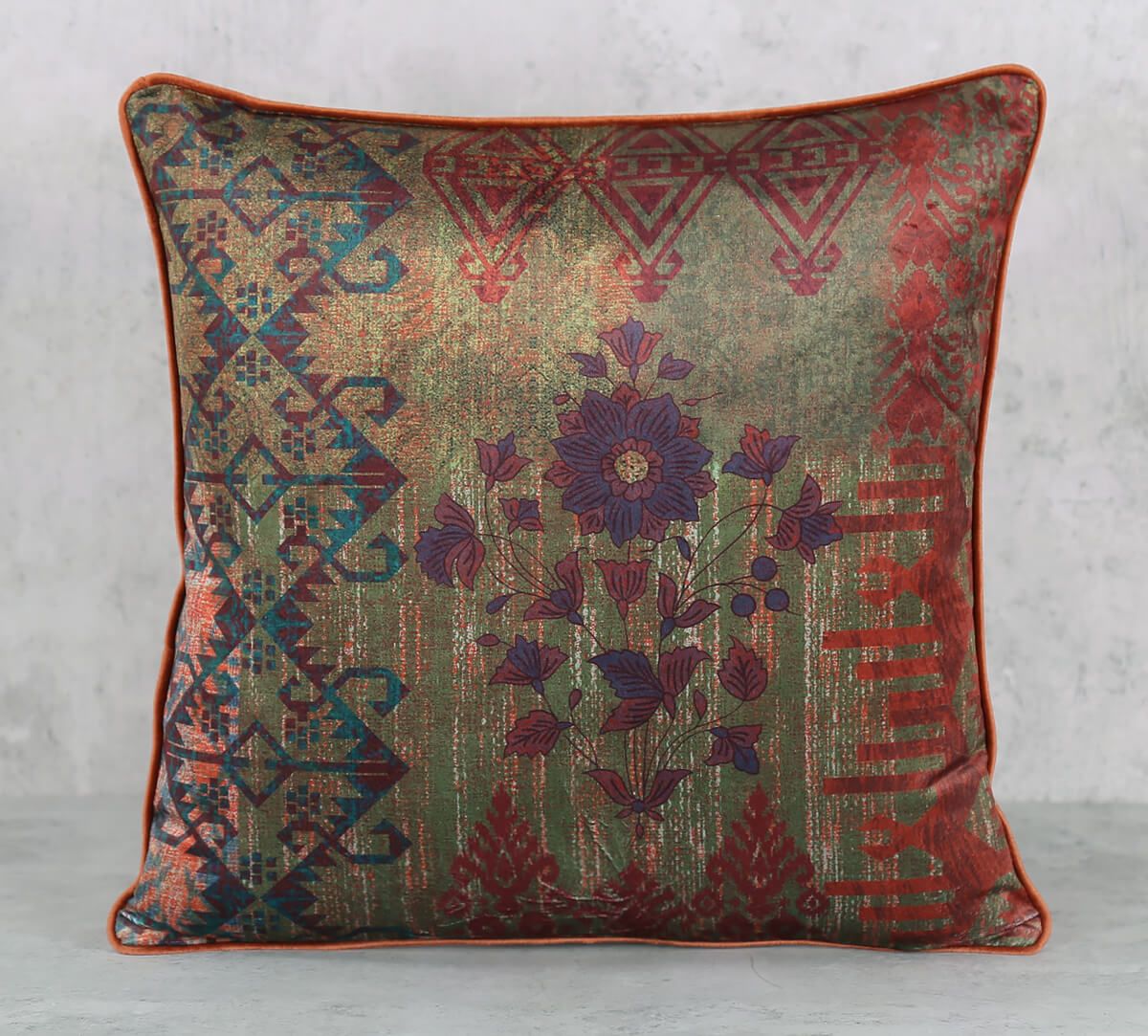 India Circus by Krsnaa Mehta Tapestry of Treasures Velvet Cushion Cover