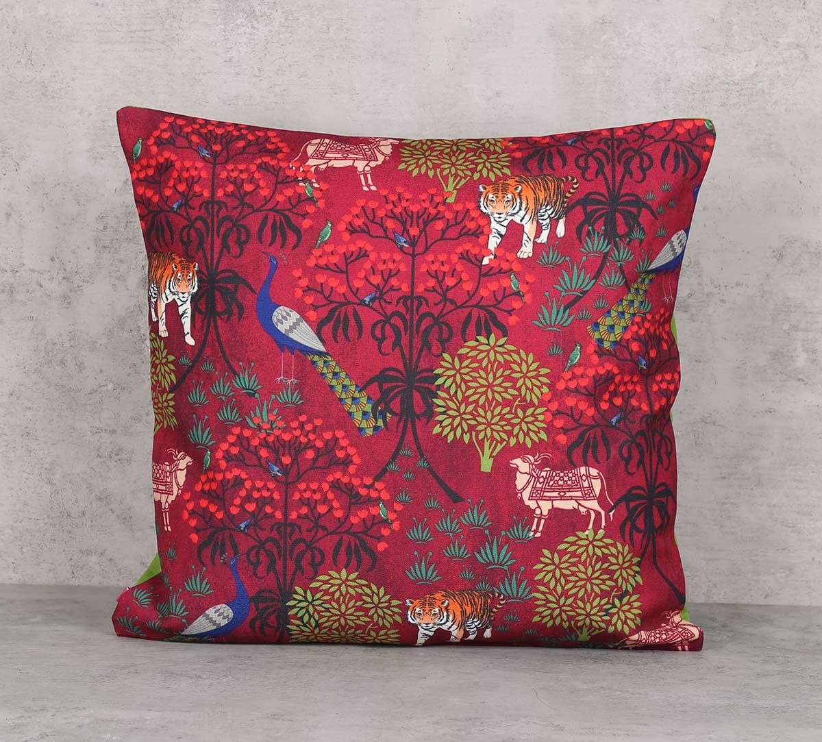 India Circus Call of the Wilderness Canvas Blend Cushion Cover