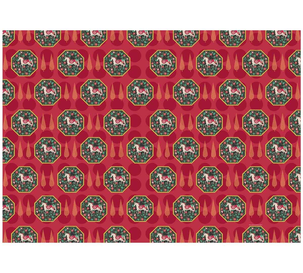 India Circus Conifer Stallion Reiteration Gift Wrapping Paper