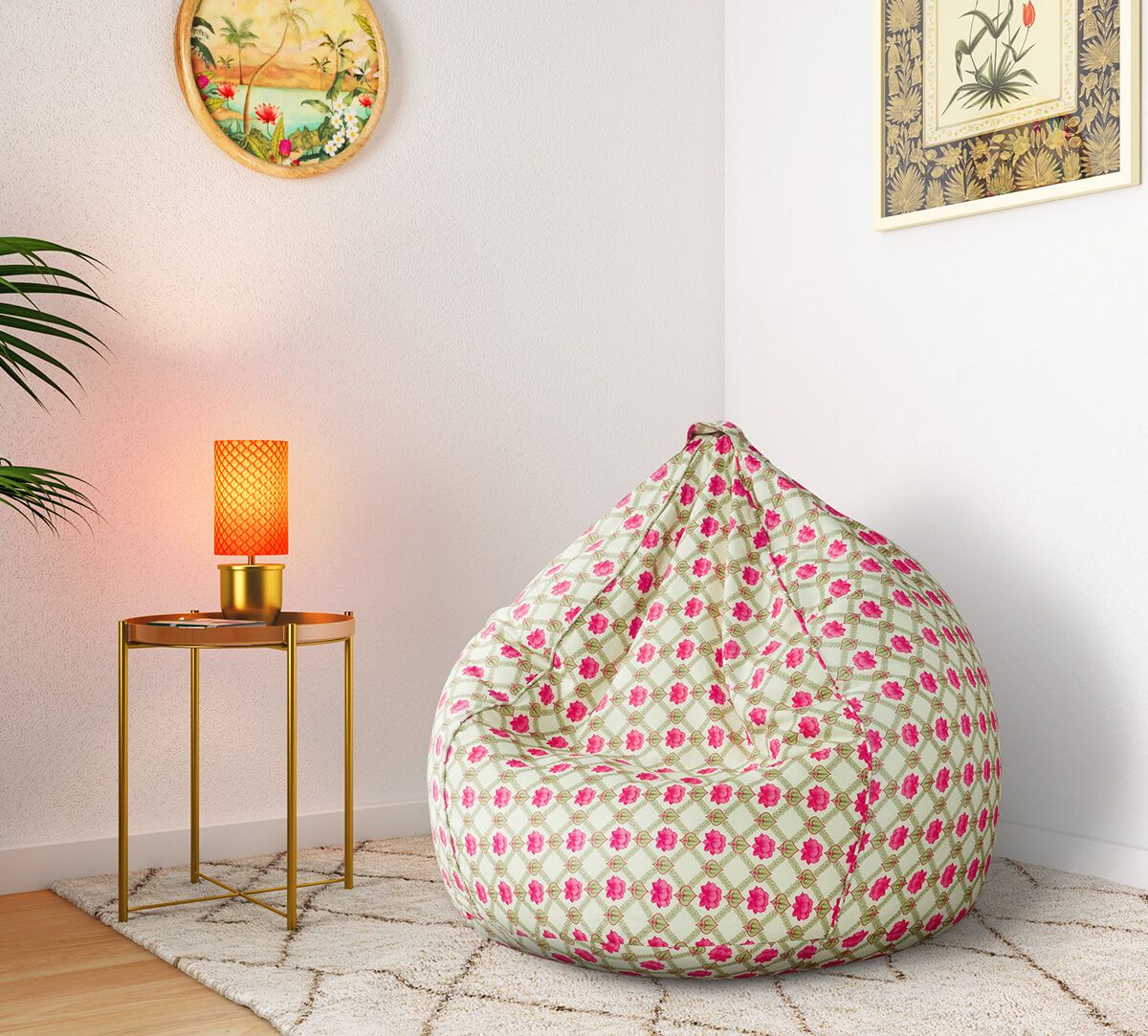 India Circus Conifered Lotus Symmetry Bean Bag Cover