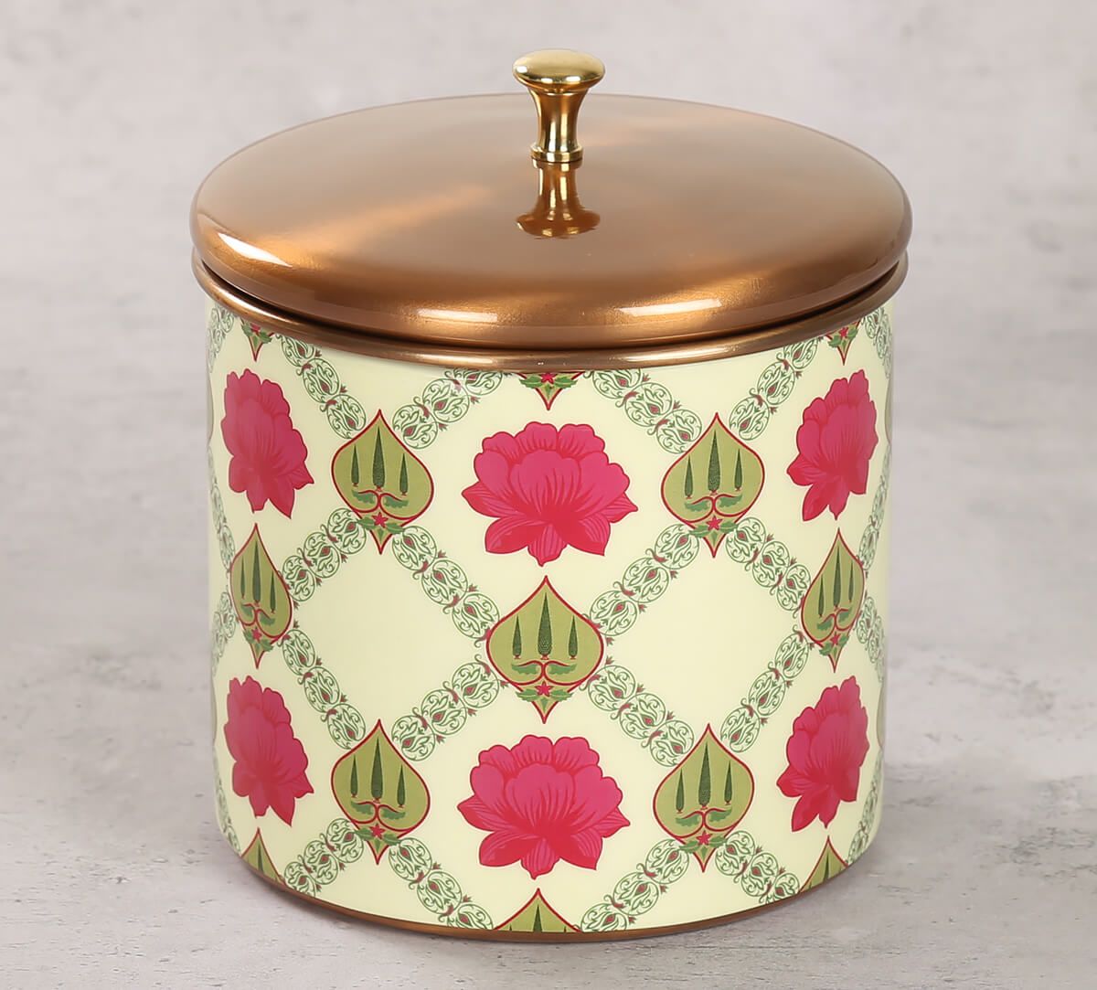 India Circus Conifered Lotus Symmetry Storage Jar