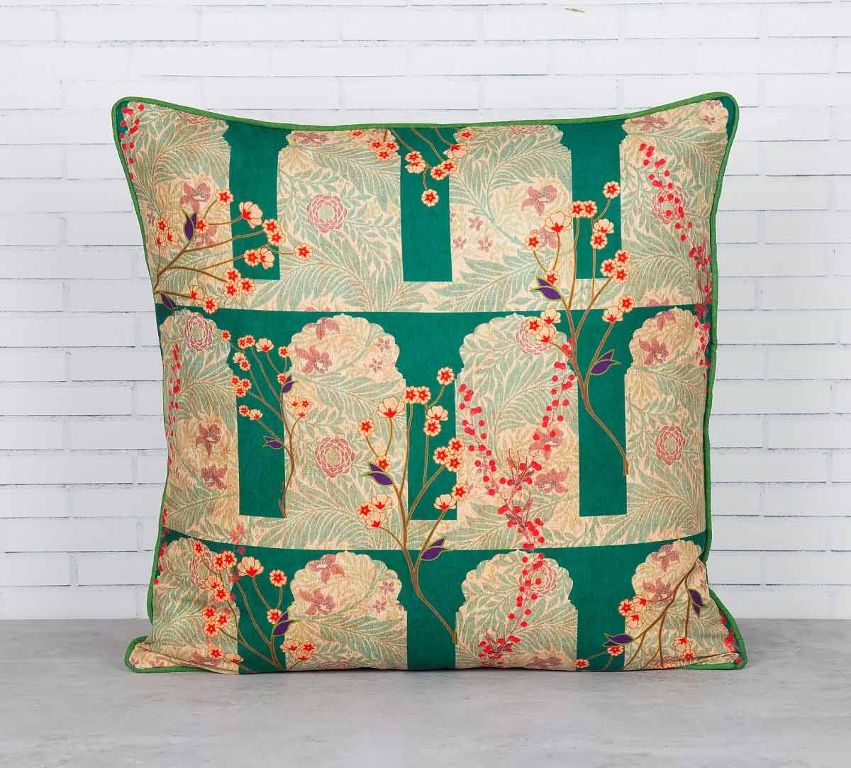 India Circus Cypress Vines Blended Taf Silk Cushion Cover