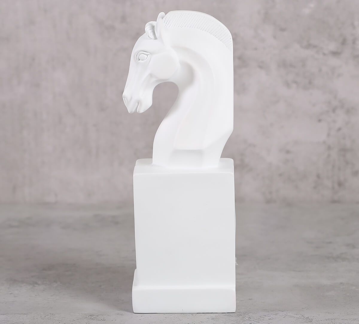 India Circus Daisy White Horse Head Figurine