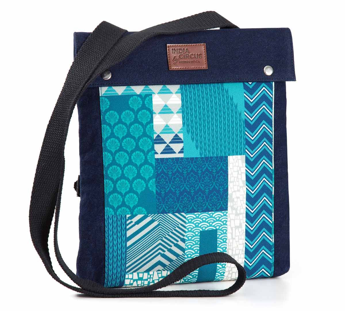 India Circus Design Assembly Sling Denim Backpack