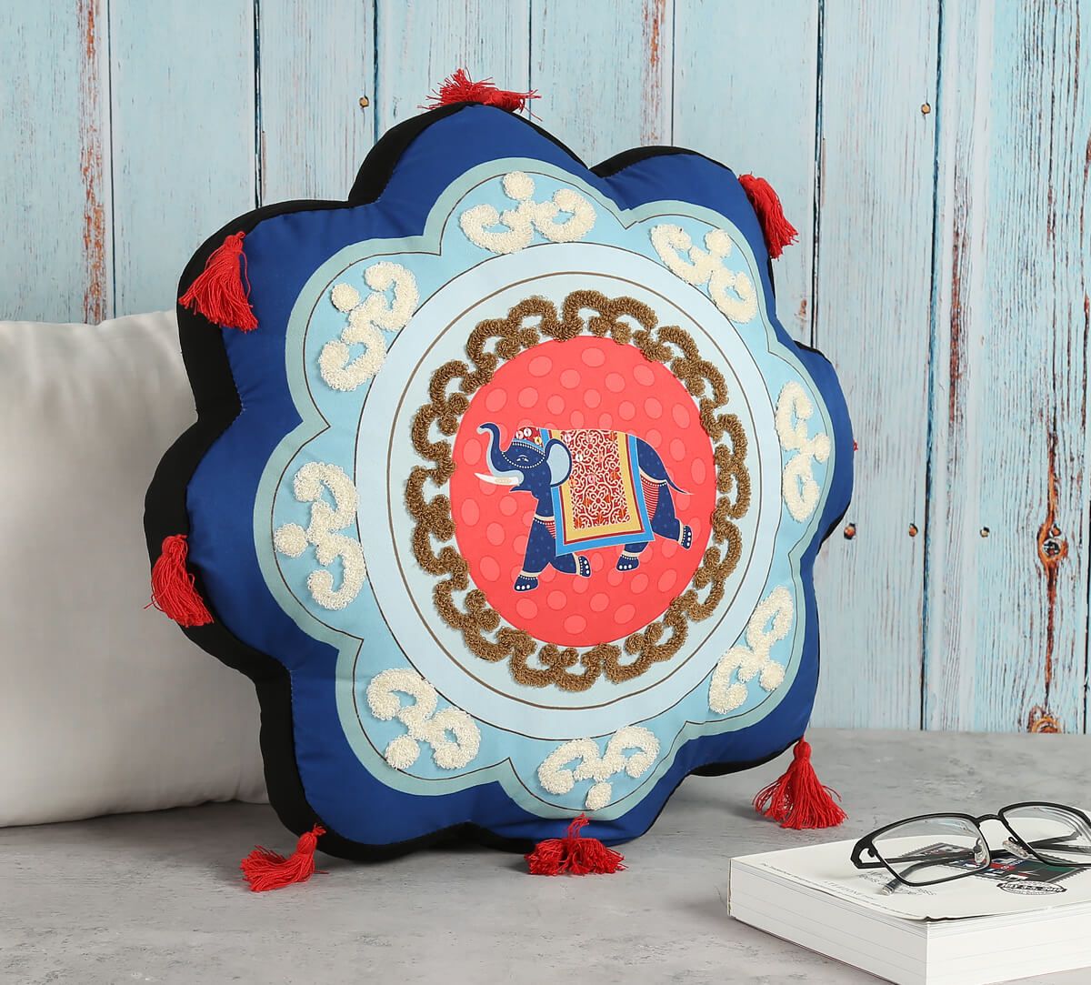 Shop Eclectic Tusker Shaped Cushion from India Circus