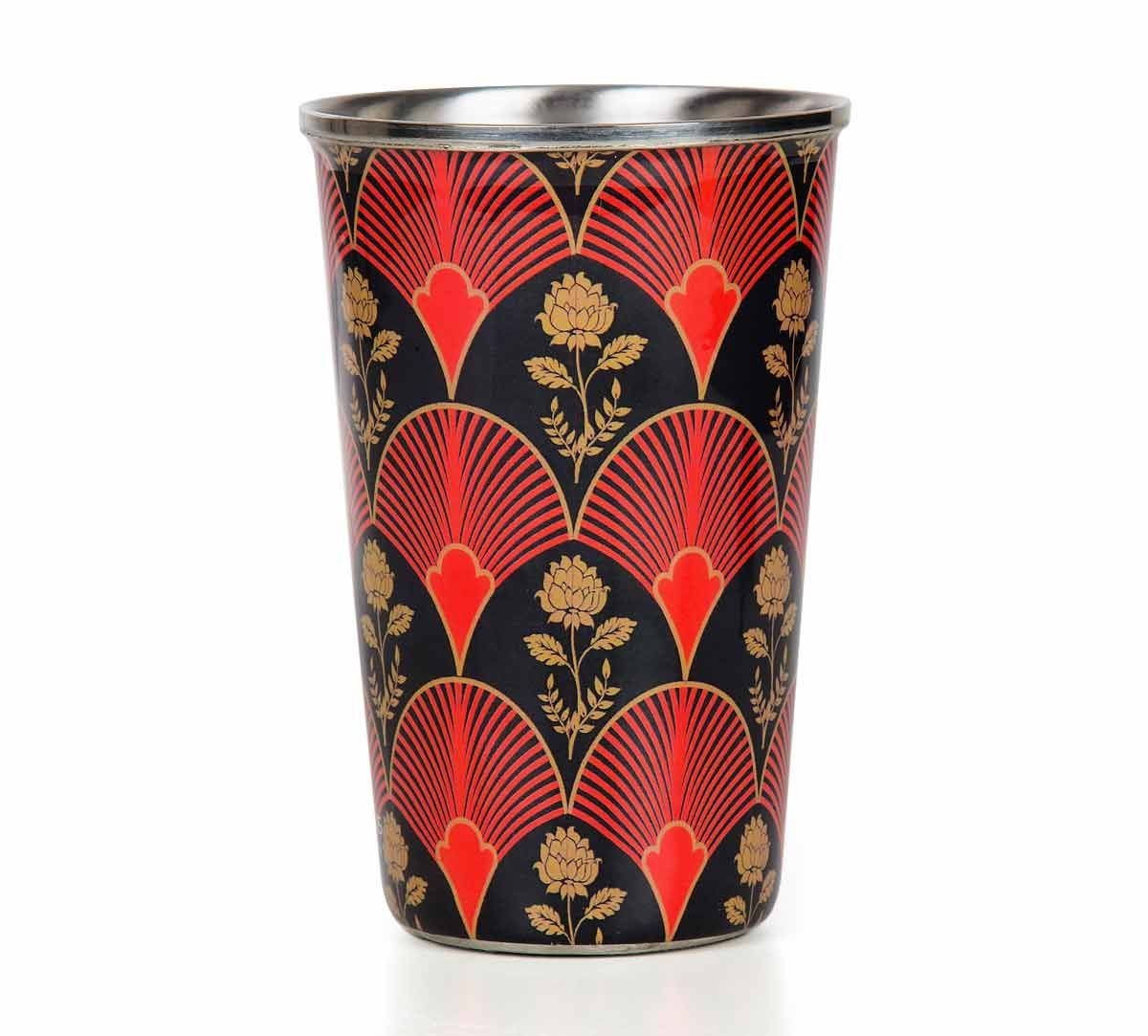 India Circus Fans of Blossom Steel Tumbler Set of 2